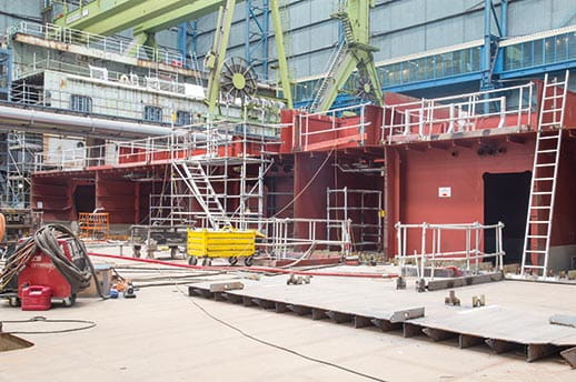 Construction underway at Meyer Werft